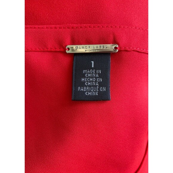 CHICO'S BLACK LABEL | Red Asymmetrical Round Neck Sleeveless Tunic | Size 1 - Picture 6 of 6
